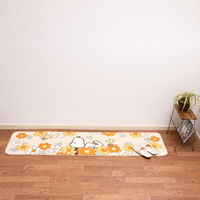 センコー スヌーピー　花いっぱい　ふんわり柔らかマット 約50×180cm　オレンジ SNI230503 1枚（直送品）