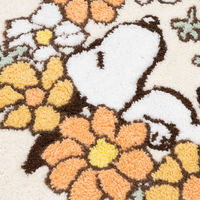 センコー スヌーピー 花いっぱい アクセントマット 約直径60cm オレンジ SNB230412 1枚（直送品）