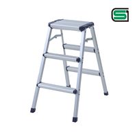 YAMAZEN 天板が広くて安心なアルミ幅広踏み台 3段 YM-DB03SG(DBL) 1台