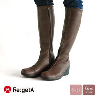 リゲッタ サイドジップ付ブーツ ダークブラウン S R610-DBR-S 1足　ナースシューズ（直送品）