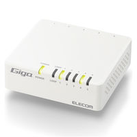 スイッチングハブ 5ポート ギガ LANハブ 磁石付 電源外付 ループ検知 EHC-G05PA4-JW エレコム 1個（直送品）