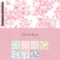 清原 生地 綿サテン キルト ガーデン ネロリローズ NRF-01Q G 1巻（7M）（直送品）