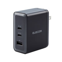 USB充電器 タイプC PD 100W PPS対応 USB-C×2 USB-A×1 黒 EC-AC65100BK エレコム 1個