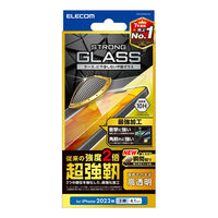 iPhone15 ガラスフィルム 高透明 超強靭 指紋防止 飛散防止 貼り付けツール付 PM-A23AFLGH エレコム 1個（直送品）
