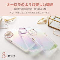 iPhone 15/ハイブリッドケース/&Me/オーロラ/ストラップシート付属/フレームカラー/ホワイト PM-A23AHVCAWH 1個