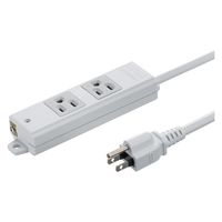 延長コード 電源タップ 2m 3P（ピン） 2個口 マグネット ホワイト TAP-KS2N-2 サンワサプライ 1本（直送品）