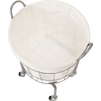 BRID ランドリーバスケット　脚／キャスター付き　ラウンド　３５Ｌ　ライトグレー 003334 1個（直送品）