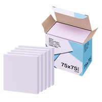 アスクル はたらく ふせん 付箋  75×75mm パステルパープル （正方形） 50冊 （5冊×10箱） オリジナル