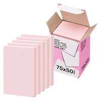 アスクル はたらく ふせん 付箋  75×50mm パステルピンク 50冊 （5冊×10箱） オリジナル