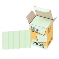 アスクル はたらく ふせん 付箋  75×25mm パステルグリーン （短冊） 100冊（10冊×10箱） オリジナル