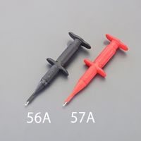 エスコ テストクリップ (先端フック型/黒) EA707NC-56A 1セット(5個)（直送品）