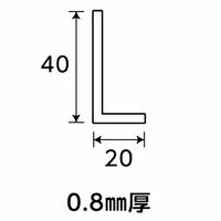 光モール アルミアングル縞目黒 20×40×1000mm NO.1233 1セット(5枚)（直送品）