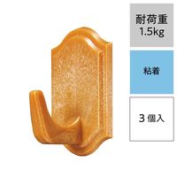 レック 粘着木目フック 1.5kg H-007 1パック(3個)
