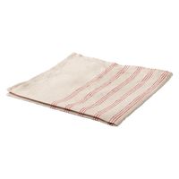 無印良品 麻平織 マルチクロス ランダムストライプ 生成×赤 約50×50cm 1セット（5枚） 良品計画