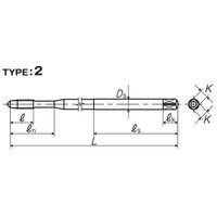 彌満和製作所 ロングハンドタップ(メートルねじ) LS-HTL150P3M5X0.8+201.5P 1本（直送品）