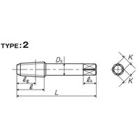 彌満和製作所 管用テーパねじ用ハンドタップ 長ねじ PT7/8-14 1本（直送品）