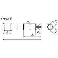 彌満和製作所 ステンレス鋼用ショートスパイラルタップ(メートルねじ) SU-S-SPP3M27X3 1本（直送品）