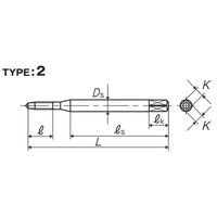彌満和製作所 ダイカスト用ハンドタップ LA-HTP2M1.6X0.355P 1本（直送品）