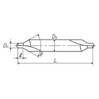 彌満和製作所 弱ねじれ溝A形60°超硬センタ穴ドリル C-CD-S1.2X60X5 1本（直送品）