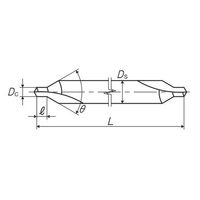 彌満和製作所 ロングシャンク弱ねじれ溝A形60°超硬センタ穴ドリル C-CD-SLL1504X60X10 1本（直送品）