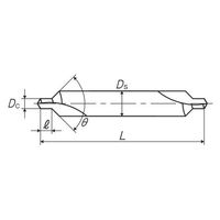 彌満和製作所 チタンコーティング弱ねじれ溝A形90°センタ穴ドリル CD-Q-V3X90X7.7 1本（直送品）