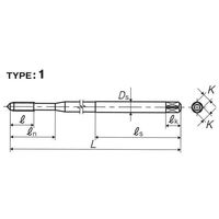 彌満和製作所 難削材用ロングスパイラルタップ LS-PM-SPL100P3M6X1 1本（直送品）