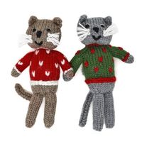 杉田エース Melange Collectionキャットオーナメント A レッド CXJ694721 1セット(3個)（直送品）