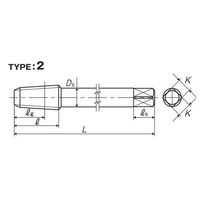 彌満和製作所 ロングシャンク管用テーパねじ用ハンドタップ 長ねじ LS-PTL1003/8-19 1本（直送品）
