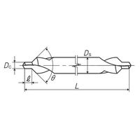 彌満和製作所 ロングシャンクチタンコーティング強ねじれ溝A形90°センタ穴ドリル CE-QLVL1502X90X6 1本（直送品）