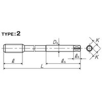 彌満和製作所 ロングシャンクロースパイラルタップ 横型マシニング用 LS-LO-SPL150P2M14X1.5 1本（直送品）
