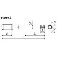 彌満和製作所 鋳鉄用超硬ロングハンドタップ LS-N-CTL150P4M22X1.53P 1本（直送品）
