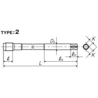彌満和製作所 ロングステンレス鋼用ショートスパイラルタップ LS-SU-S-SPL150P2M14X2 1本（直送品）