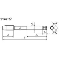 彌満和製作所 ロング高速通り穴用スパイラルタップ LS-F-SLL150P4M14X2 1本（直送品）
