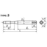彌満和製作所 高炭素鋼用ポイントタップ HC-POP2M3X0.5 1セット(2本)（直送品）