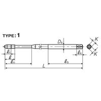 彌満和製作所 ロングステンレス鋼用ショートポイントタップ LS-SU-S-POL100P2M3X0.5 1本（直送品）