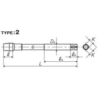 彌満和製作所 ロングステンレス鋼用ショートポイントタップ LS-SU-S-POL150P4M14X2 1本（直送品）