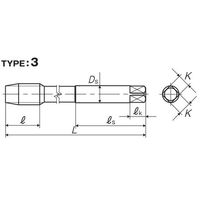 彌満和製作所 ロング高速通り穴用スパイラルタップ LS-F-SLL150P4M24X3 1本（直送品）