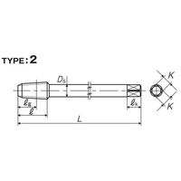 彌満和製作所 ロングシャンクアメリカ管用テーパねじ用ハンドタップ 長ねじ LS-NPTL1001/8-27 1本（直送品）