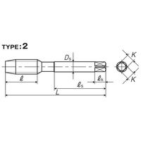 彌満和製作所 チタンコーティング通り穴用スパイラルタップ AU+SLP4M14X2 1本（直送品）