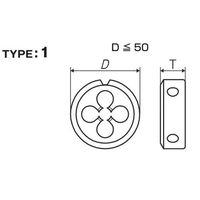 彌満和製作所 アメリカ管用平行ねじ用ソリッドダイス DNPSM1/2-14(50) 1個（直送品）