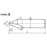 彌満和製作所 チタンコーティング弱ねじれ溝A形60°片刃センター穴ドリル AUCDS6X60X16 1本（直送品）