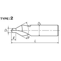 彌満和製作所 チタンコーティング強ねじれ溝A形60°片刃センター穴ドリル AUCES6X60X16 1本（直送品）