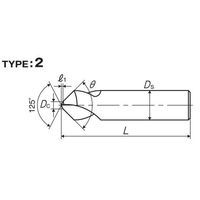 彌満和製作所 TICNコーティング片刃ポイントドリル PEー90° AUPEQ16X4X90 1本（直送品）