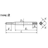 彌満和製作所 マグネシウム合金鋳物用ショートチャンファハンドタップ MG-HTP2M1.6X0.351P 1本（直送品）