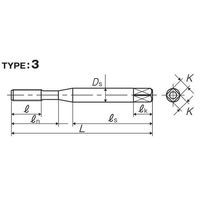 彌満和製作所 マグネシウム合金鋳物用ショートチャンファハンドタップ MG-HTP2M3X0.51P 1セット(2本)（直送品）