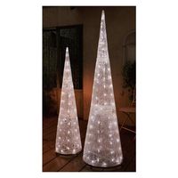 ストア・エキスプレス LEDブリリアントコーンツリー ホワイト 高さ140cm 【屋外使用可】 8162-2276 1台 38-66-3-1（直送品）