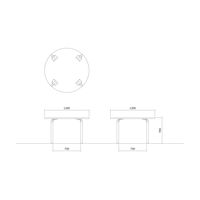 【軒先渡し】ニシキ工業 ミーティングテーブル 幅1200×奥行1200×高さ700mm ダークウッド AGK-B1200R-DW 1台（直送品）