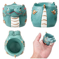 ケーイーアイ リトルレジンポット 緑龍 1号ポット用 鉢カバー 294168 1個（直送品）