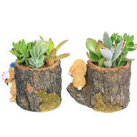 チャーム （観葉植物）多肉寄せ植え　うさぎと切り株　鉢おまかせ（１鉢） 348242（直送品）