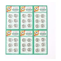 石崎プレス工業 (株) 石崎プレス 500番 スナップ 2番 12mm 白(シルバー) 6組×6シート F500-2W（直送品）